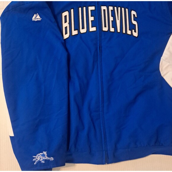 Majestic Duke University Blue Devils Large 90s Puffer Bomber Jacket Vtg Laettner - Picture 5 of 11